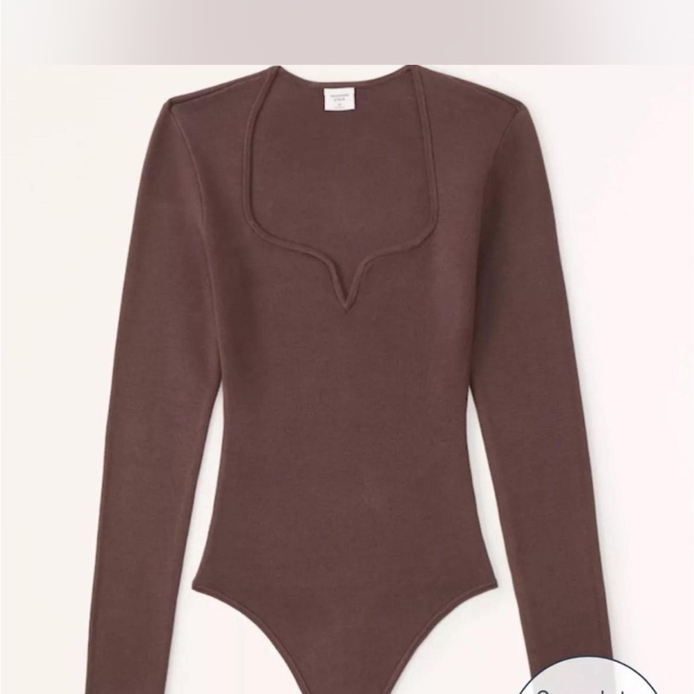 Abercrombie & Fitch Brown Asymmetrical Long Sleeve Bodysuit